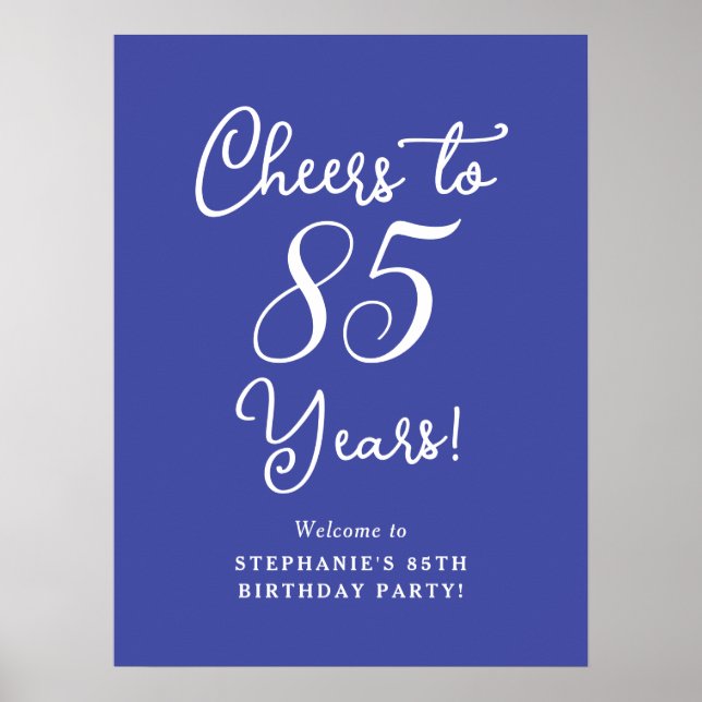 Lavender Cheers to 85 Years 85th Birthday Party Poster (Front)