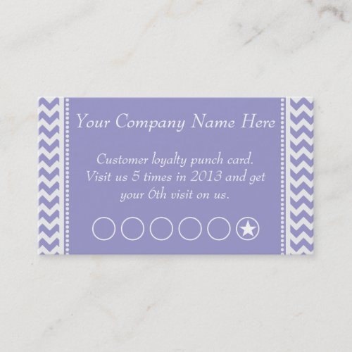 Lavender Chevron Discount Promotional Punch Card Business Cards