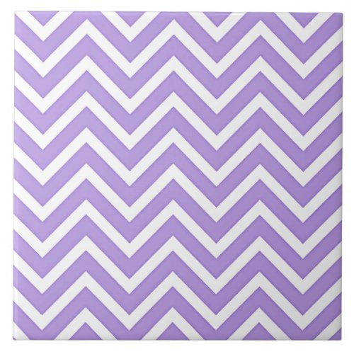 Lavender Chevron Stripes Pattern Ceramic Tile