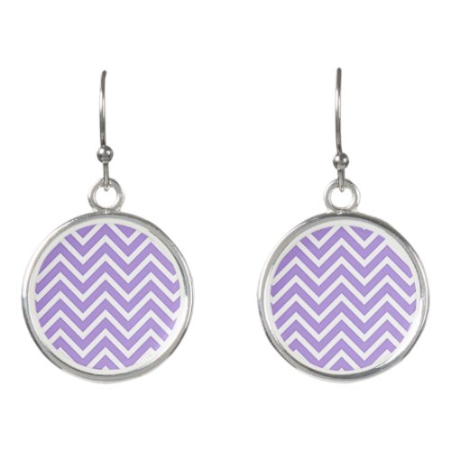 Lavender Chevron Stripes Pattern Earrings