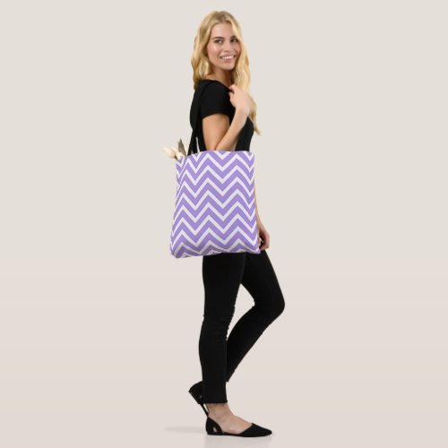 Lavender Chevron Stripes Pattern Tote Bag