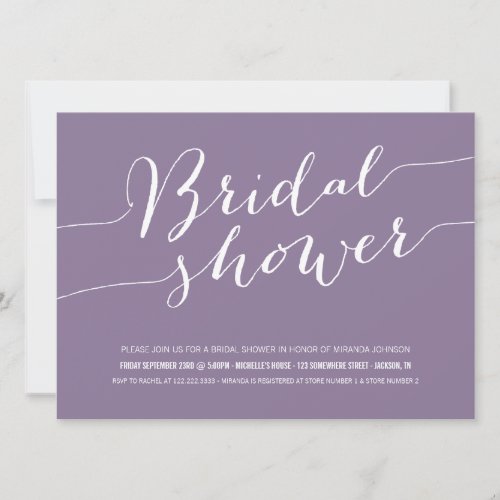 Lavender Chic Bridal Shower Invitations