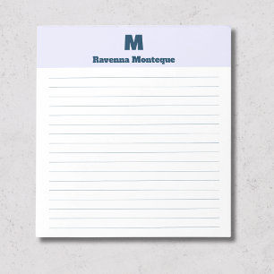 Lavender Chic Personalized Monogram Name Lined Notepad
