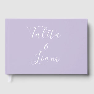 Lavender   Chic Script Wedding Guest Book