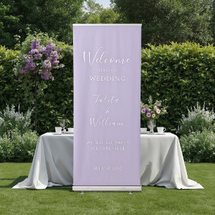 Lavender   Chic Script Wedding  Retractable Banner