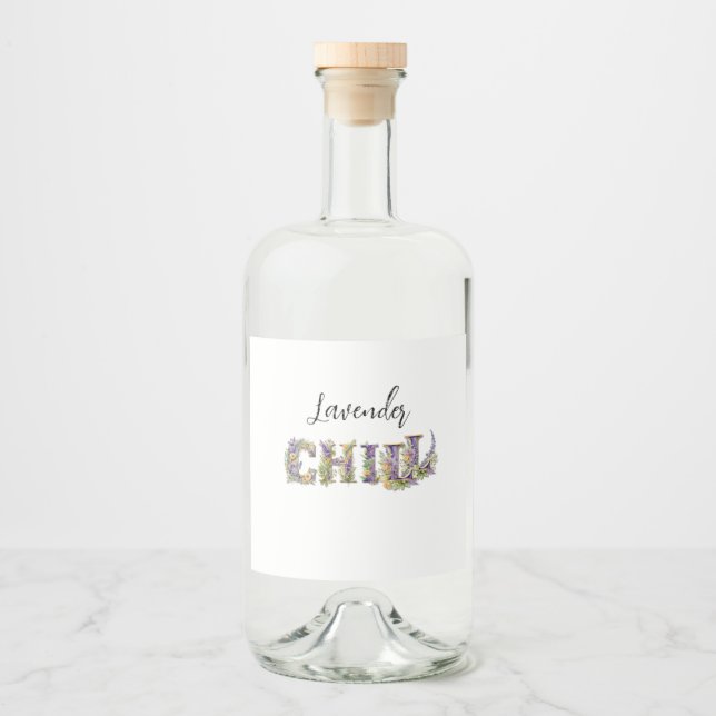 Lavender Chill Liquor Bottle Label (Front)