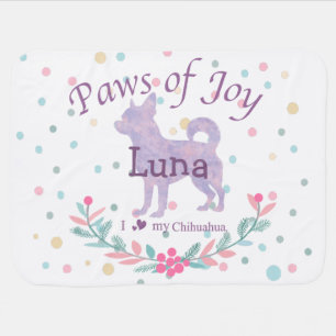 Lavender Christmas - Chihuahua Custom Baby Blanket