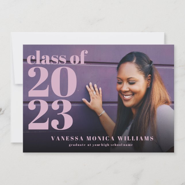 Lavender class 2022 Photo Graduation Announcement (Front)