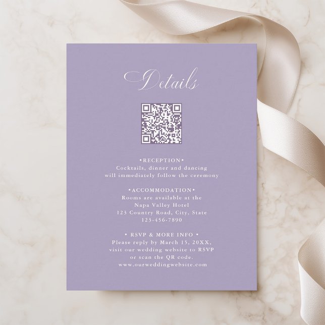 Lavender Classic Bloom Garden Wedding Details Enclosure Card (Creator Uploaded)