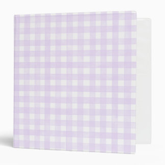 Lavender Classic Gingham 3 Ring Binder