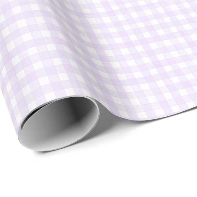 Lavender Classic Gingham Wrapping Paper (Roll Corner)