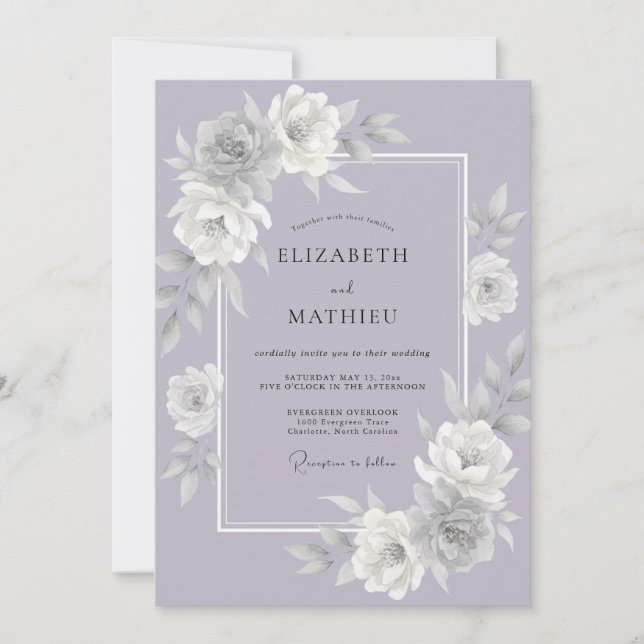 Lavender Classic Nature Wedding Invitation (Front)
