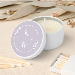 Lavender Classic Wedding Monogram Mini Candle Favors
