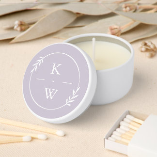 Lavender Classic Wedding Monogram Mini Candle Favors