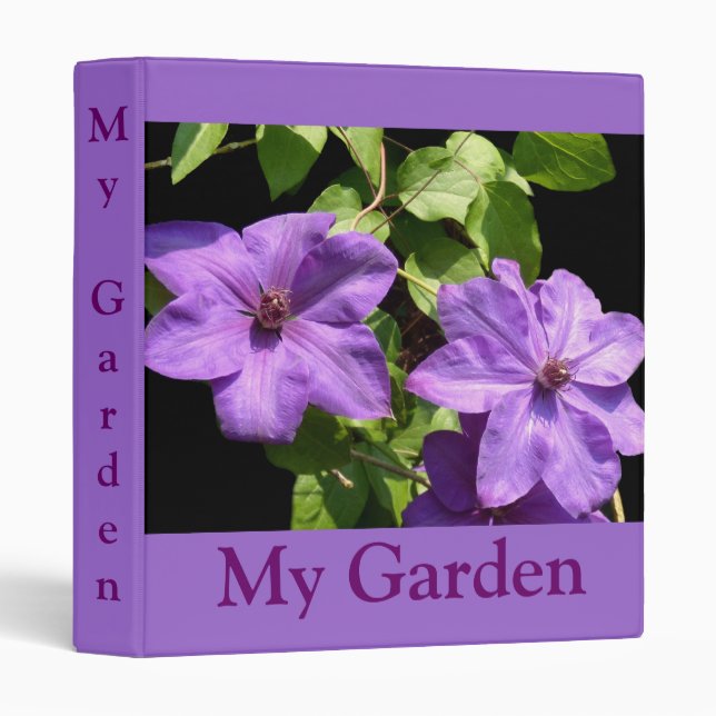 Lavender Clematis Duo 3 Ring Binder (Front/Spine)