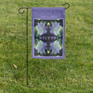 Lavender Clematis Flower Abstract Personalized Garden Flag