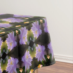 Lavender Clematis Flower In Trellis Abstract Tablecloth