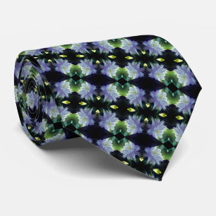 Lavender Clematis Flower In Trellis Pattern Neck Tie