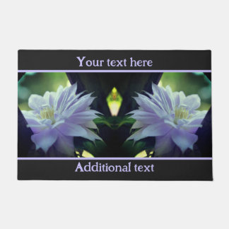 Lavender Clematis Flower In Trellis Personalized Doormat
