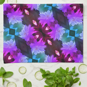 Lavender Clematis Flower Nestled In Trellis     Kitchen Towel