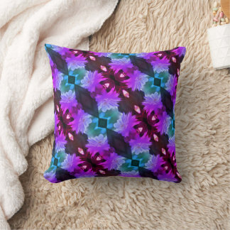 Lavender Clematis Flower Nestled In Trellis Throw Pillow