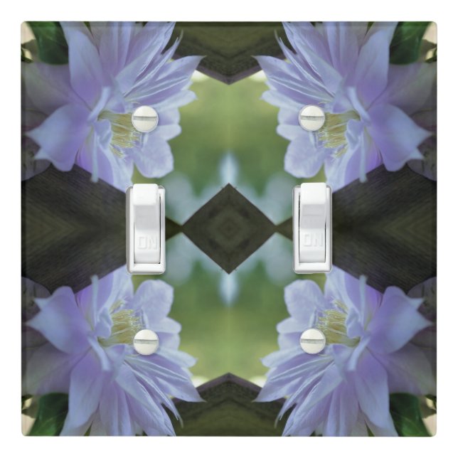 Lavender Clematis Flower Trellis Mirror Abstract  Light Switch Cover (In Situ)