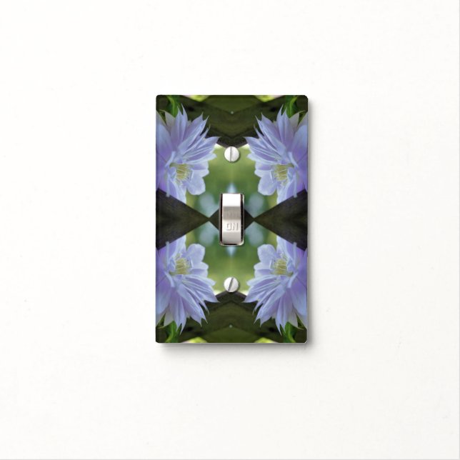 Lavender Clematis Flower Trellis Mirror Abstract  Light Switch Cover (In Situ)