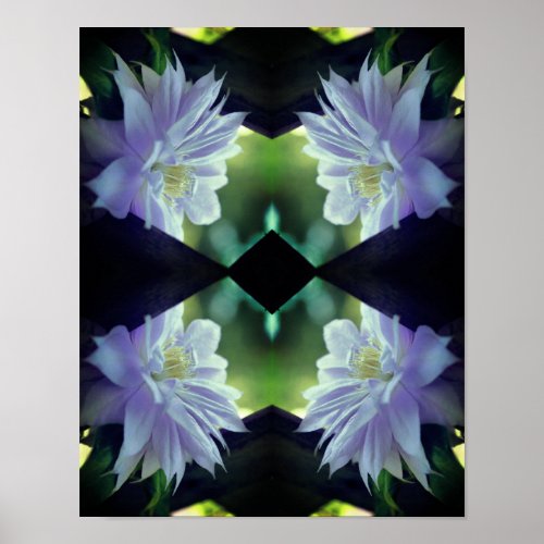 Lavender Clematis Flower Trellis Mirror Abstract  Poster