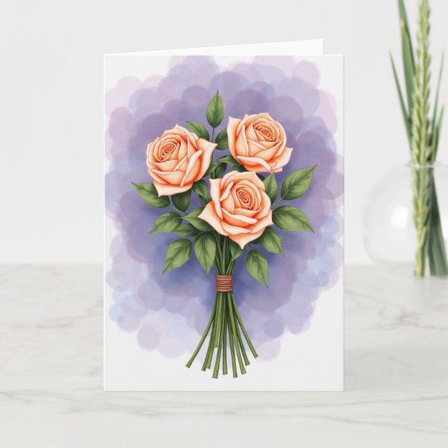 Lavender Cloud Flowers Card (Front)