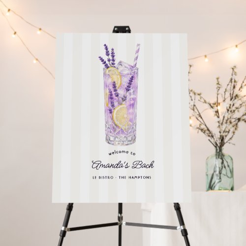 Lavender Cocktail Hamptons Bachelorette Welcome Foam Board