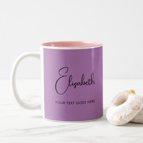 Lavender Coffee Mug Script Name Text Template
