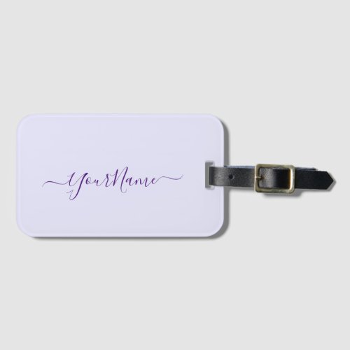 lavender color  _ add name    luggage tag