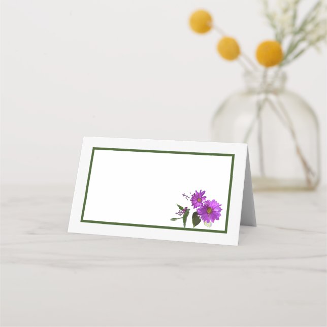 Lavender color daisy Design Place Card (Back)