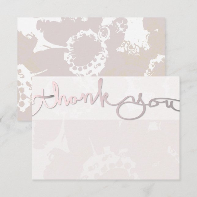  Lavender Color Floral Note Thank You Card (Front/Back)