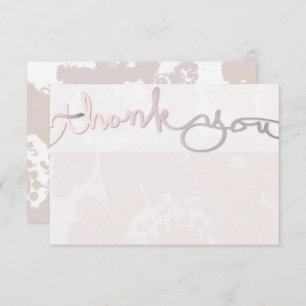 Lavender Color Floral Note Thank You Card
