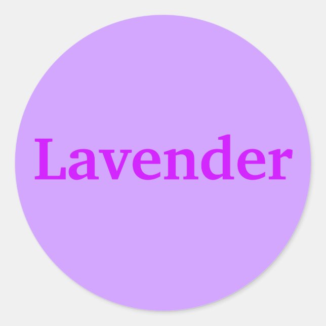 Lavender Color Word Stickers (Front)