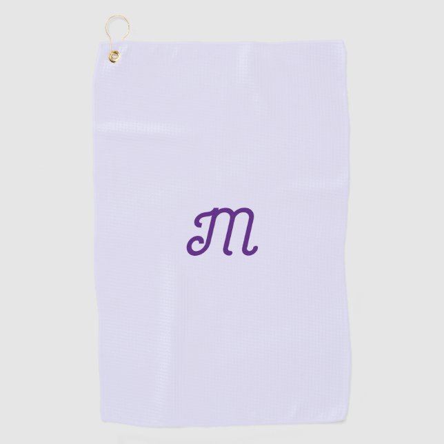 lavender color - your retro monogram  golf towel (Front)
