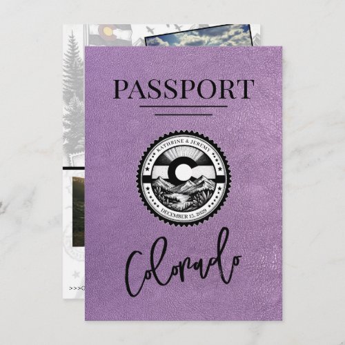 Lavender Colorado Passport Save The Date