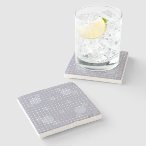 Lavender Colored Abstract Polka Dots Light g1 Stone Coaster