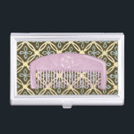 Lavender Comb on Chocolate Background Business Card Case<br><div class="desc">A beautiful lavender comb sits on a chocolate background in this print by Megan Meagher. Floral designs peek out from behind the comb,  which also has a lovely flower on it. A great gift for fashionistas or lovers of purple!</div>