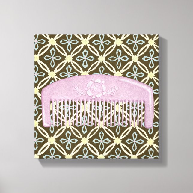 Lavender Comb on Chocolate Background Canvas Print (Front)