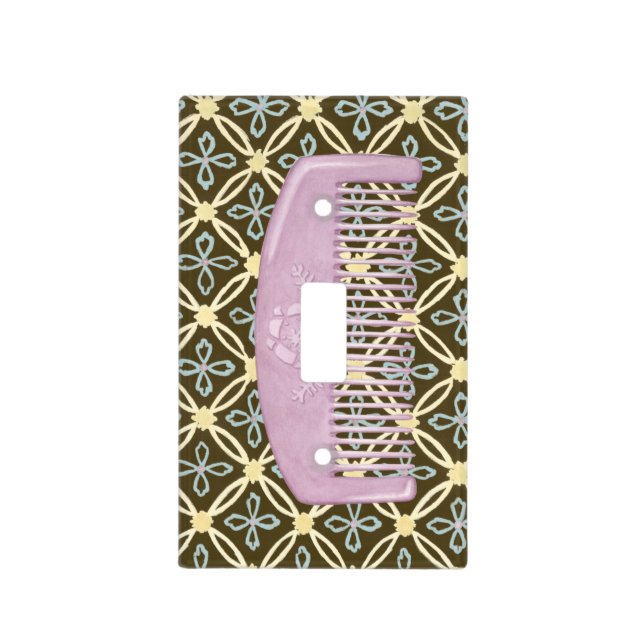 Lavender Comb on Chocolate Background Light Switch Cover (Front)