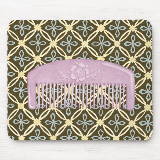 Lavender Comb on Chocolate Background Mouse Pad (Front)