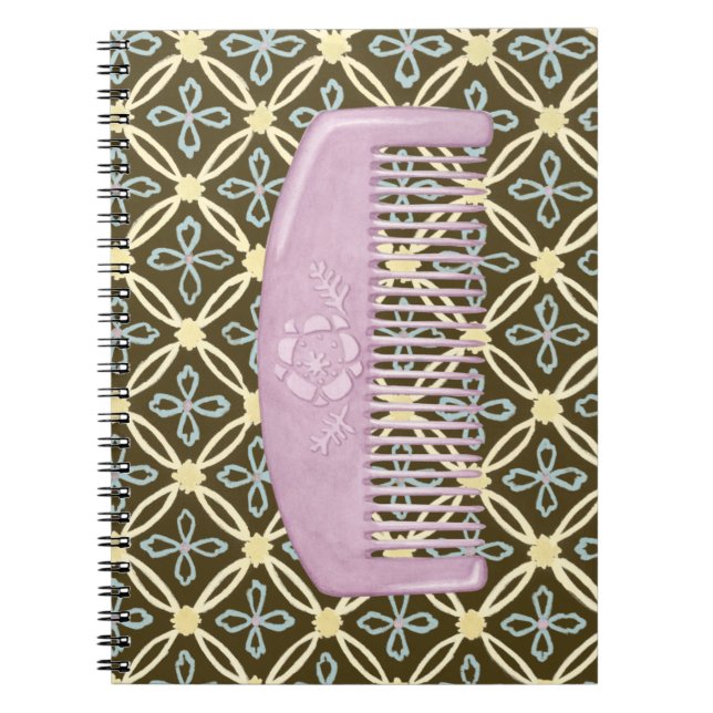 Lavender Comb on Chocolate Background Notebook (Front)