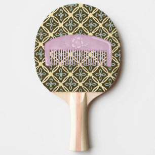 Lavender Comb on Chocolate Background Ping-Pong Paddle