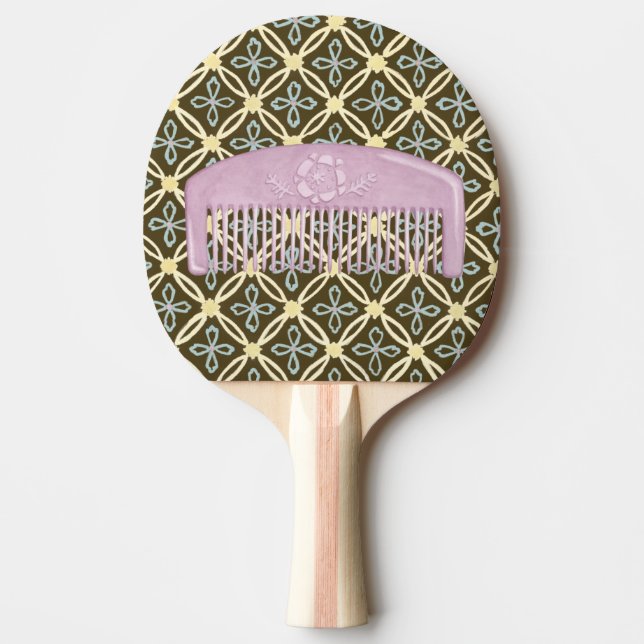 Lavender Comb on Chocolate Background Ping-Pong Paddle (Front)