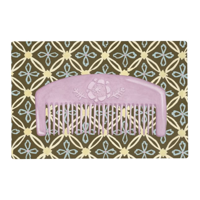 Lavender Comb on Chocolate Background Placemat (Front)