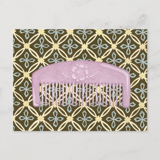 Lavender Comb on Chocolate Background Postcard (Front)