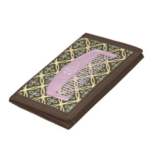 Lavender Comb on Chocolate Background Tri-fold Wallet
