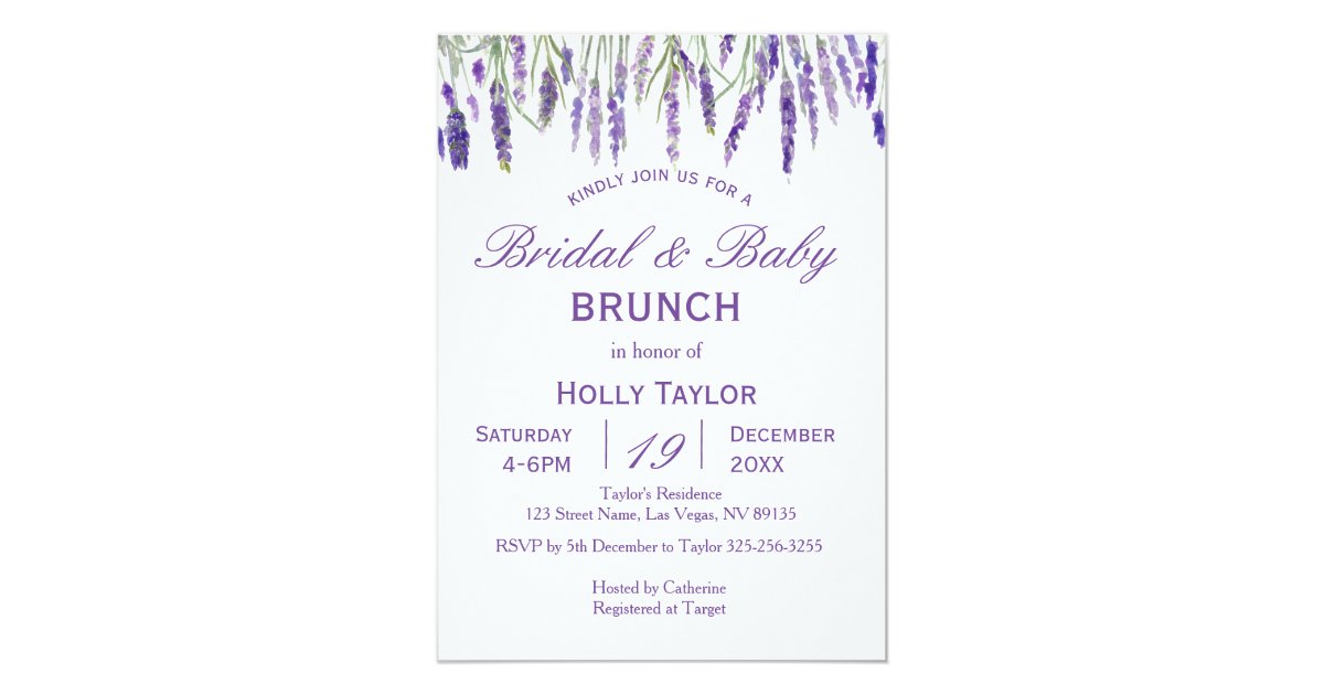 Lavender Combined Baby Shower and Bridal Shower Invitation | Zazzle.com